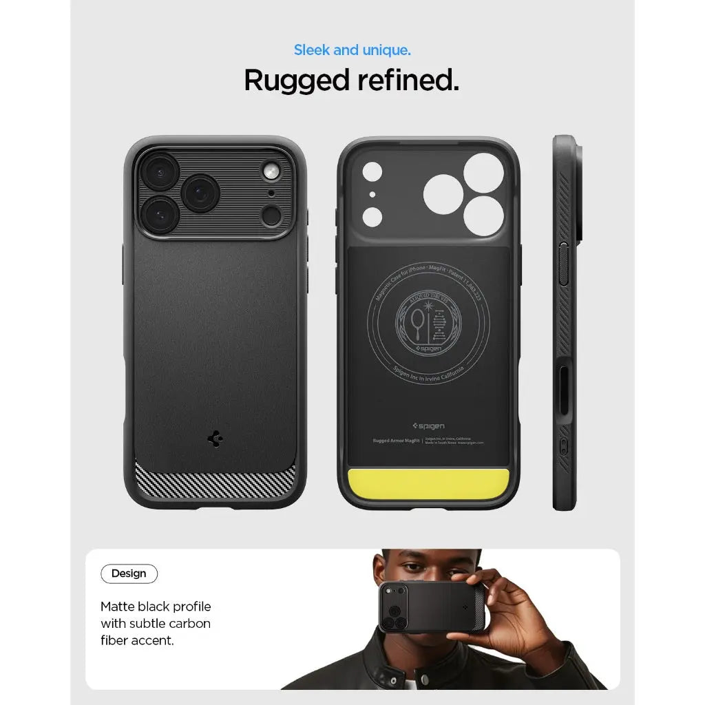 Spigen iPhone 17 Pro Max Case 6.9" Rugged Armor MagFit Magnetic Phone Case iPhone 17 Pro Max Cover iPhone Cover
