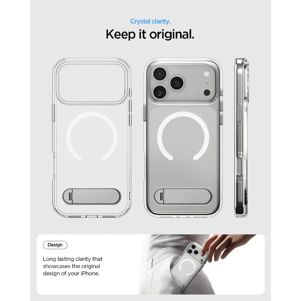 Spigen iPhone 17 Pro Max Case 6.9" Ultra Hybrid S MagFit Magnetic Phone Case Phone Stand iPhone 17 Pro Max Cover