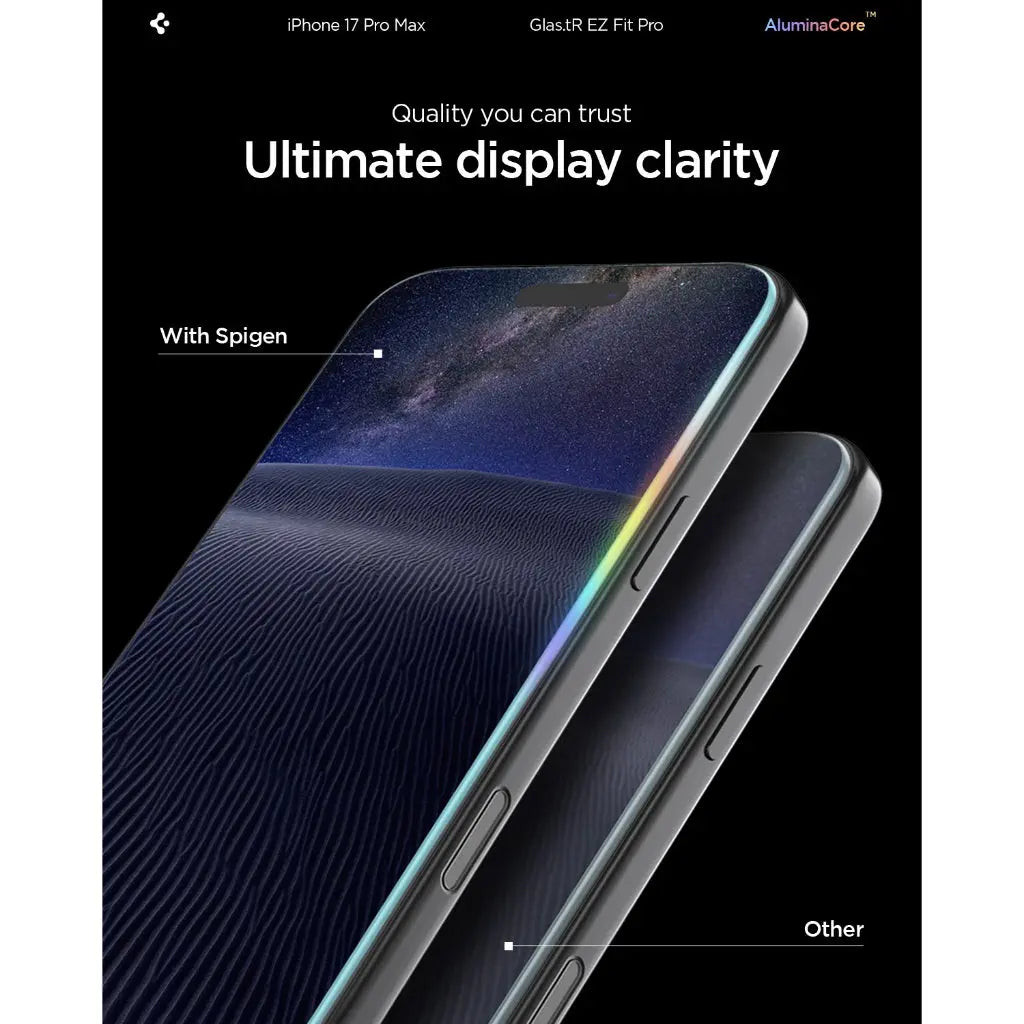 Spigen iPhone 17 Pro Max Privacy Screen Protector [1 Pack] Glas.tR EZ Fit Pro HD iPhone 17 Pro Max Tempered Glass