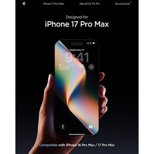 Spigen iPhone 17 Pro Max Screen Protector [1 Pack] EZ Fit Pro HD Full Coverage iPhone 17 Pro Max Tempered Glass