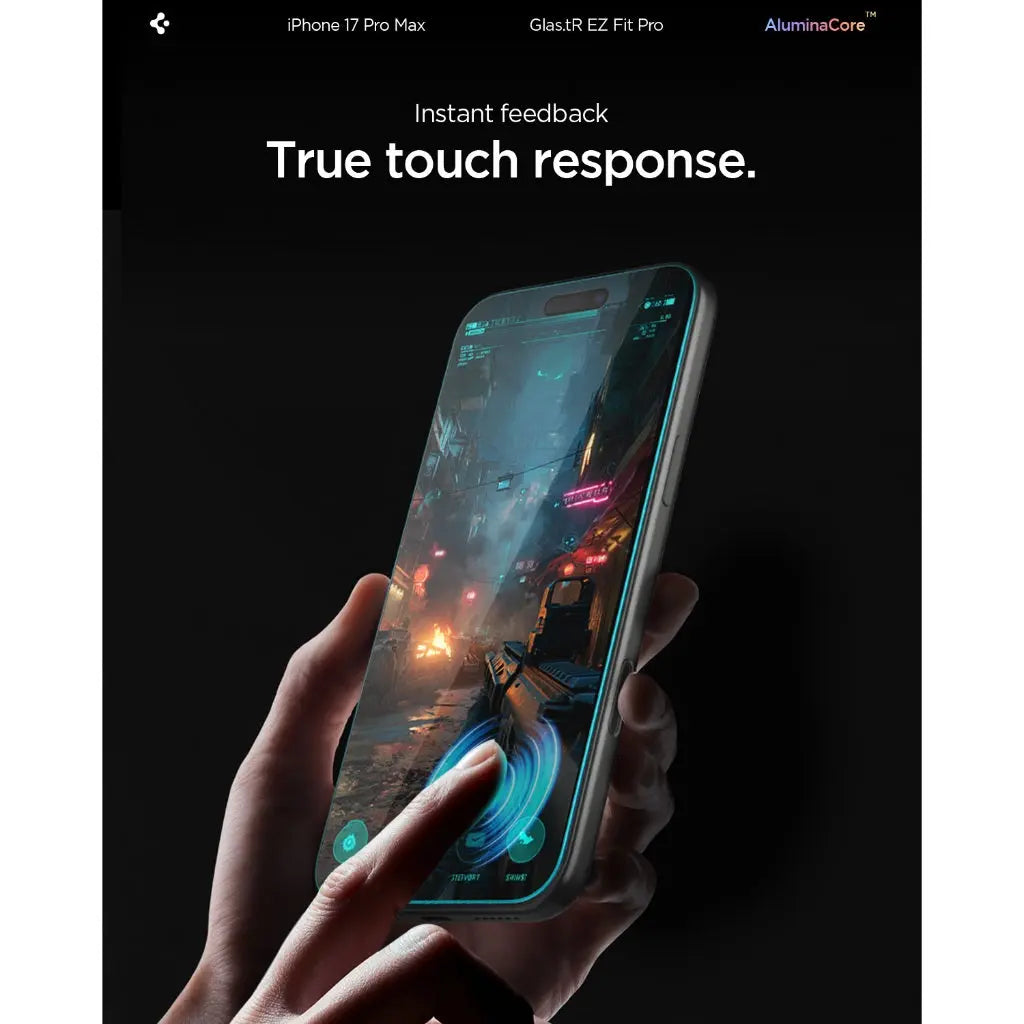 Spigen iPhone 17 Pro Max Screen Protector [1 Pack] EZ Fit Pro HD Full Coverage iPhone 17 Pro Max Tempered Glass