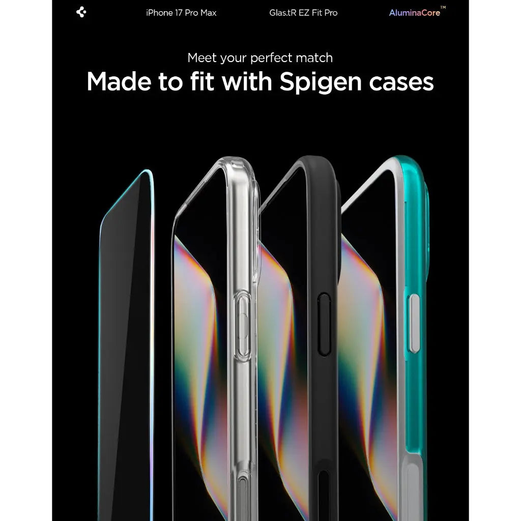 Spigen iPhone 17 Pro Max Screen Protector [1 Pack] EZ Fit Pro HD Full Coverage iPhone 17 Pro Max Tempered Glass