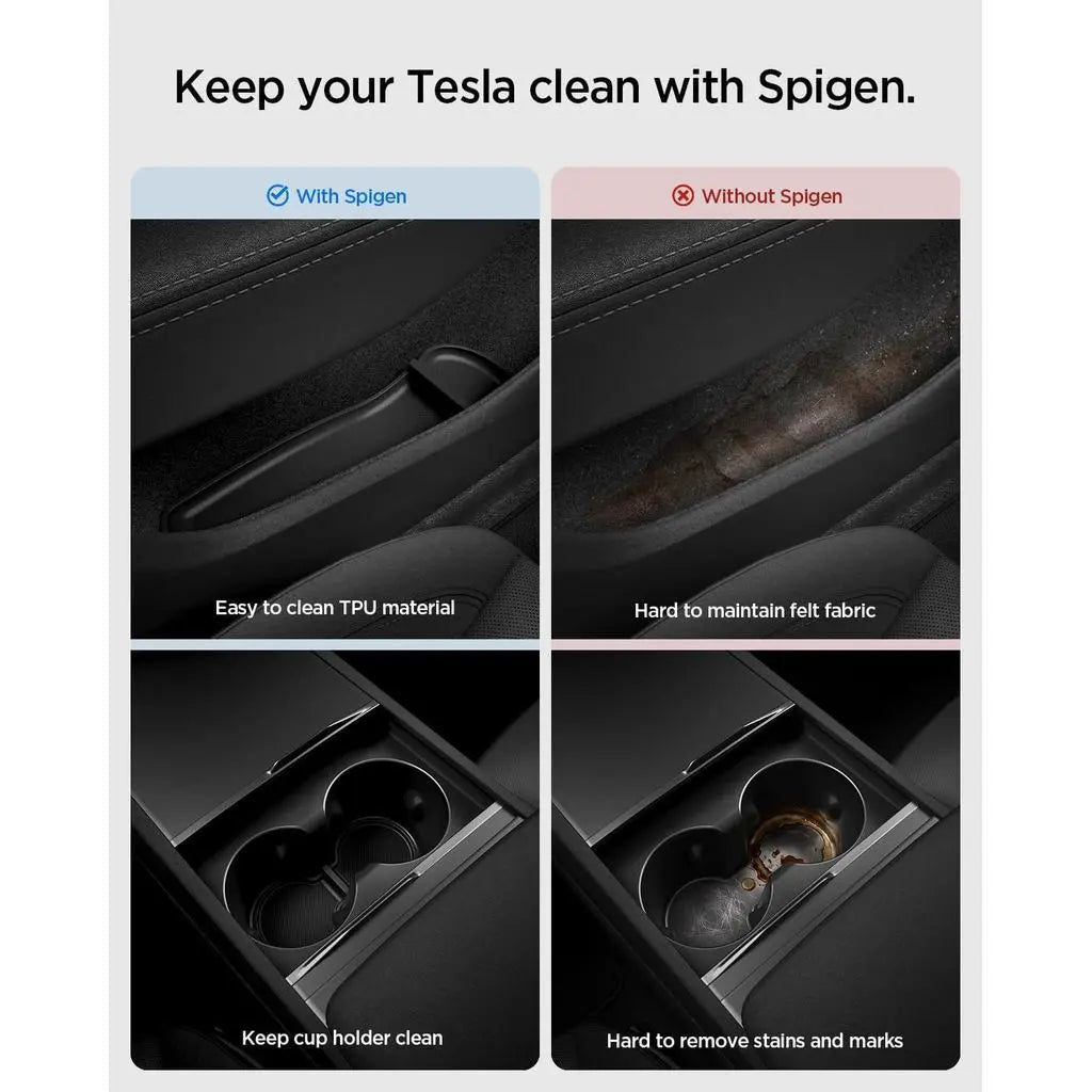 Tesla Model Y Juniper Front Door Pocket Guard + Cup holder Liner TG110-YJ
