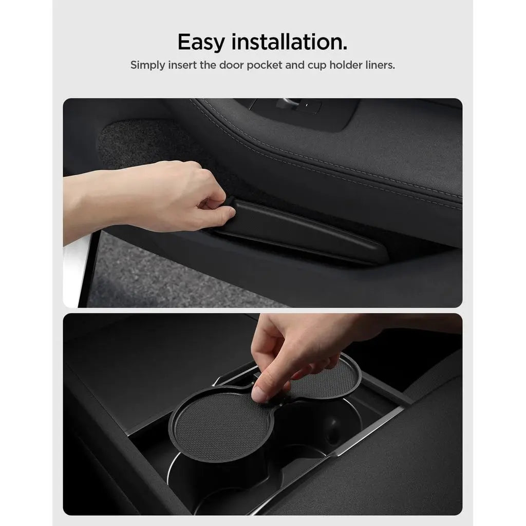 Tesla Model Y Juniper Front Door Pocket Guard + Cup holder Liner TG110-YJ