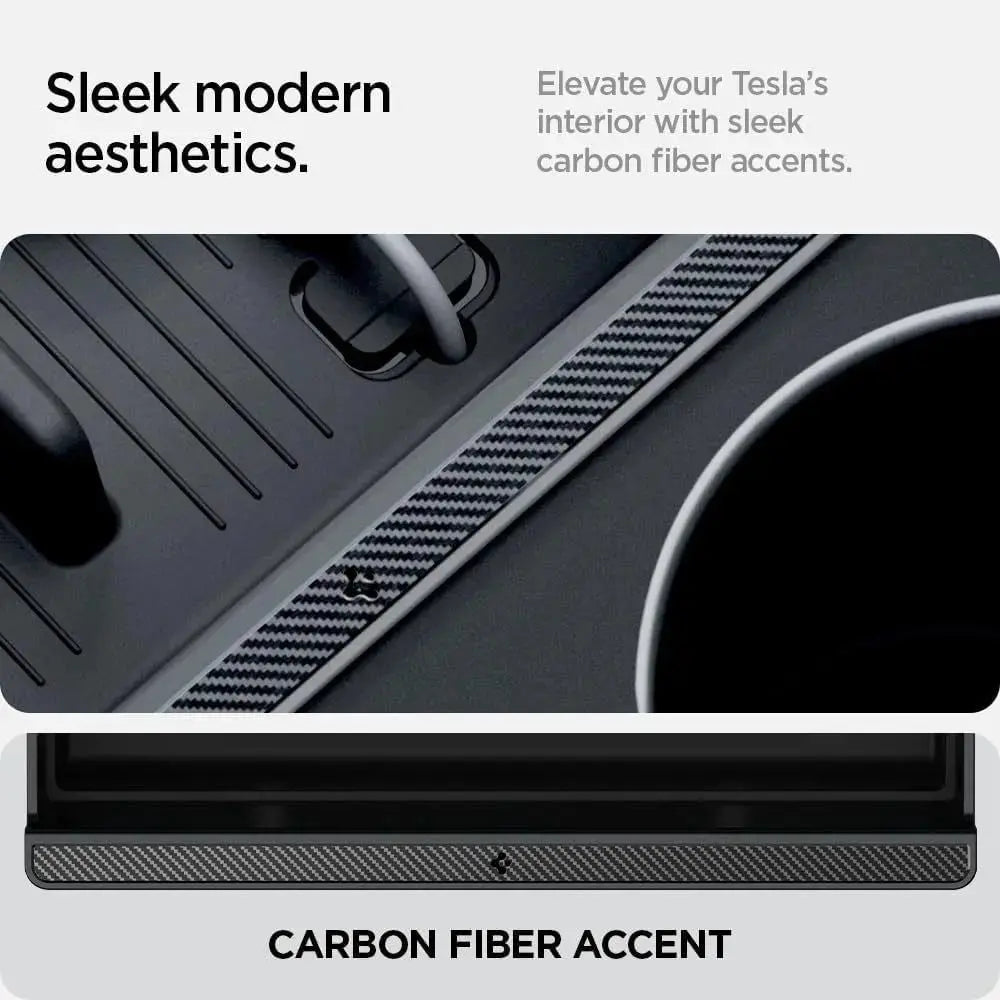 Spigen Tesla Model Y Juniper (2026/2025) & Model 3 Highland (2025/2024) Center Console Organizer Tesla Accessories
