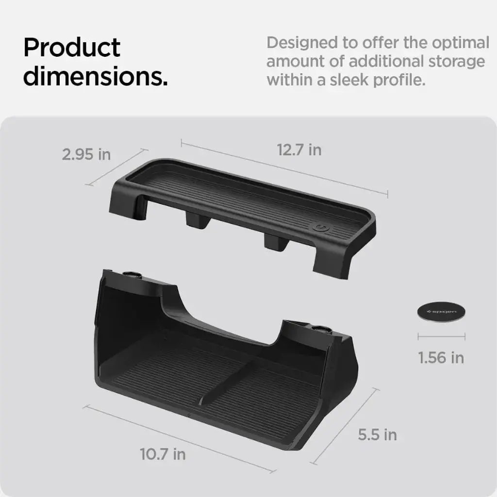 Spigen Tesla Model Y (2025) Juniper / Model 3 (2024-2025) Under Screen Storage Organizer with Easy Installation