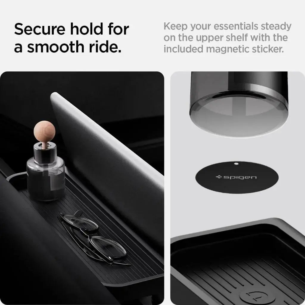 Spigen Tesla Model Y (2025) Juniper / Model 3 (2024-2025) Under Screen Storage Organizer with Easy Installation