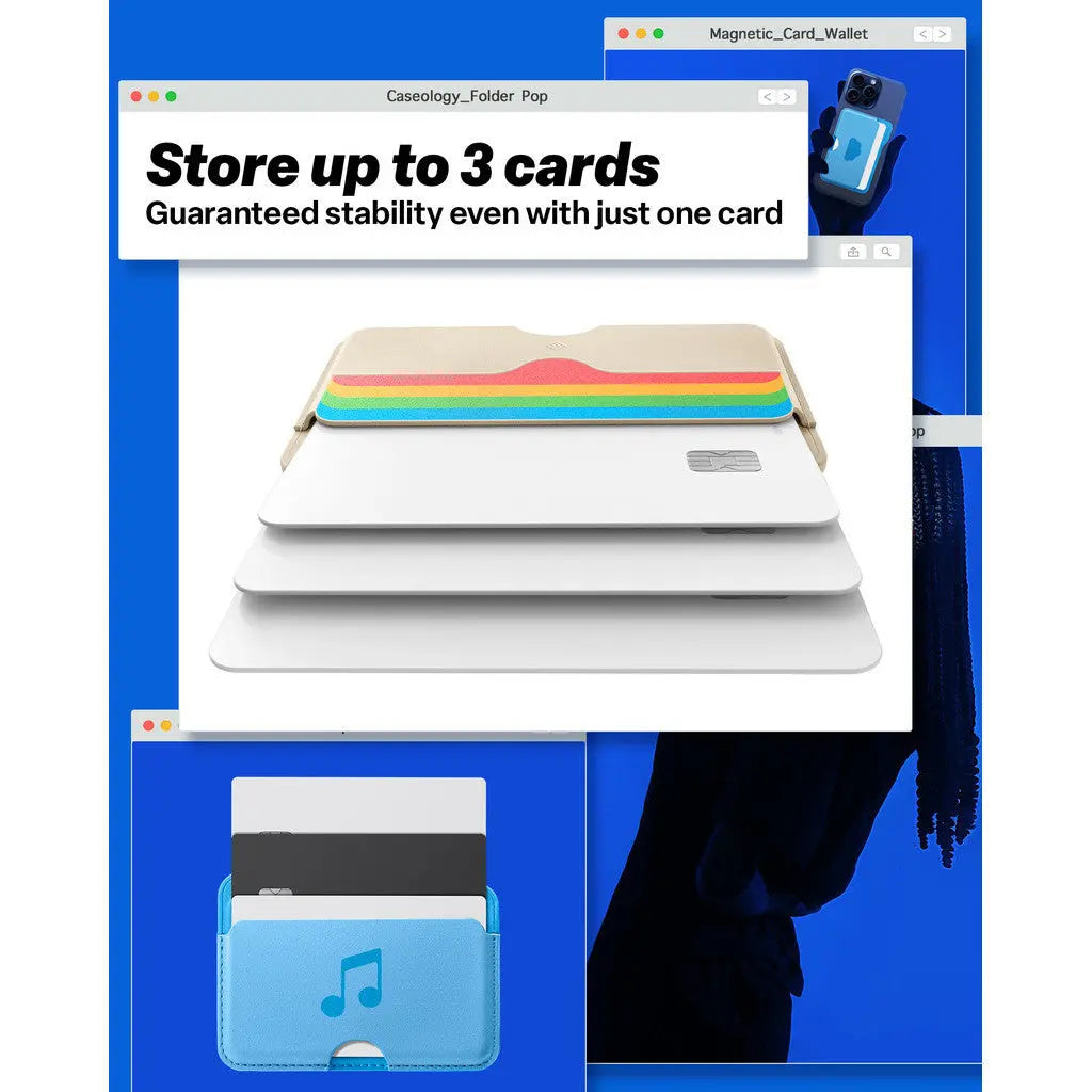 Caseology 3 Cards Folder Pop Magnetic Card Holder Card Wallet For iPhone 15 / iPhone 14 / iPhone 13 / iPhone 12