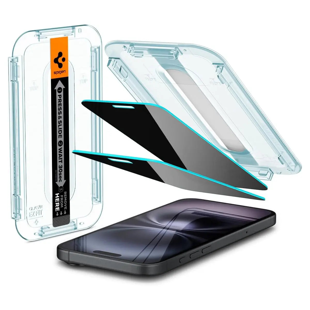 [2 Pack] iPhone 16 Plus / iPhone 15 Plus Privacy Tempered Glass EZ Fit