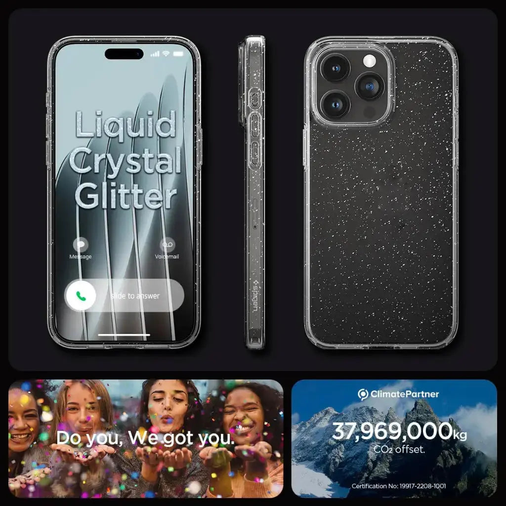 iPhone 15 Pro Case Liquid Crystal Glitter