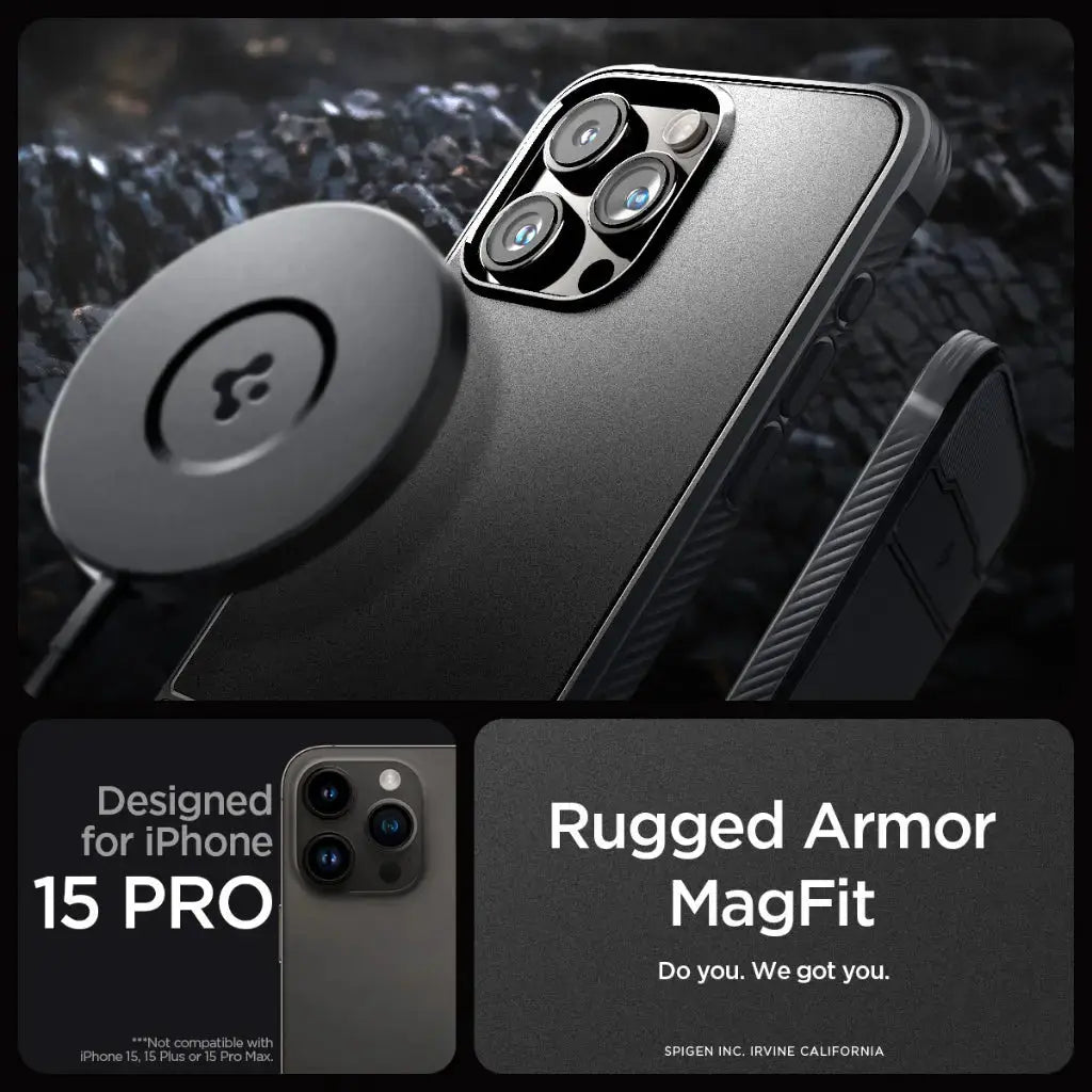 iPhone 15 Pro Case Rugged Armor MagFit