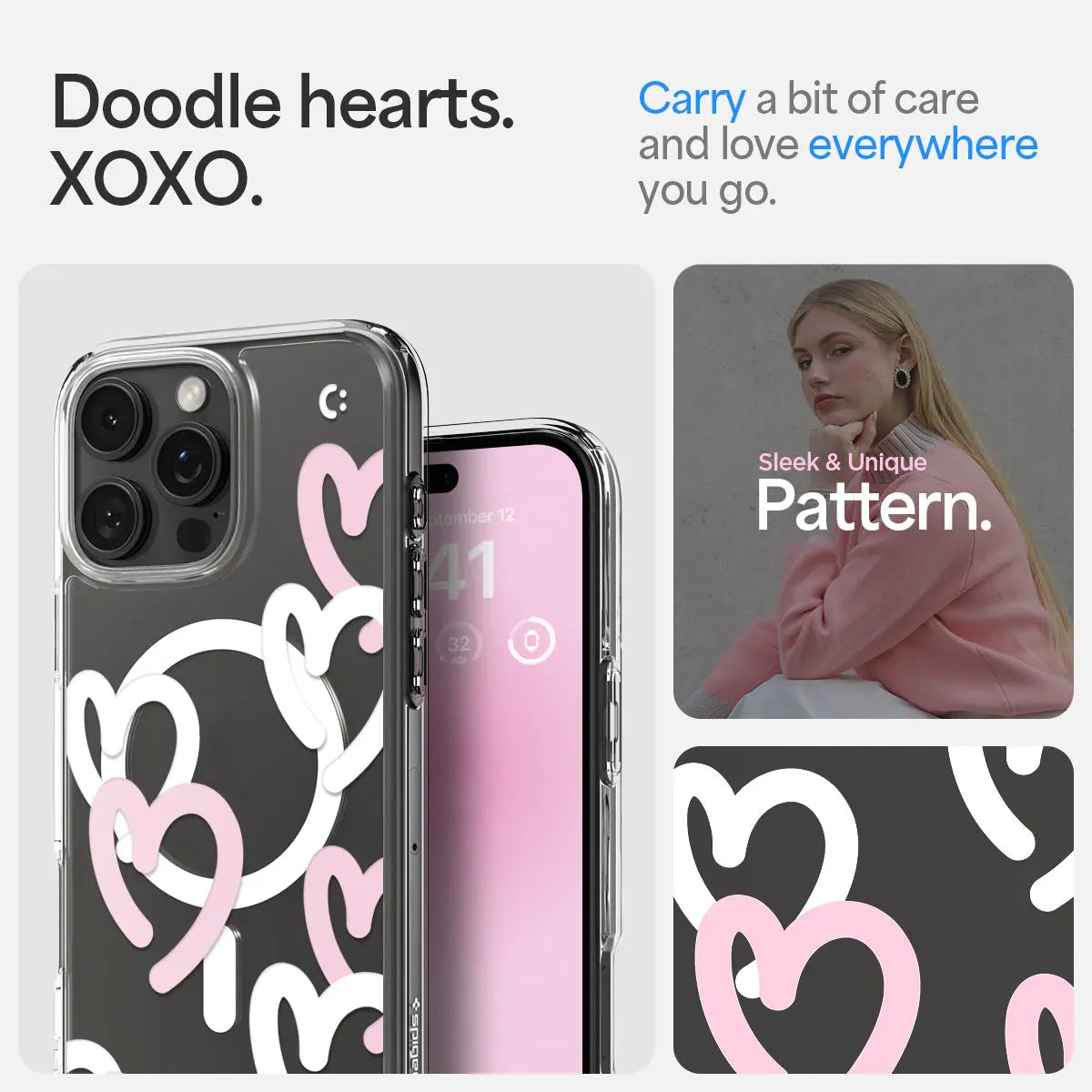 iPhone 16 Pro Case Ultra Hybrid MagFit Hearts