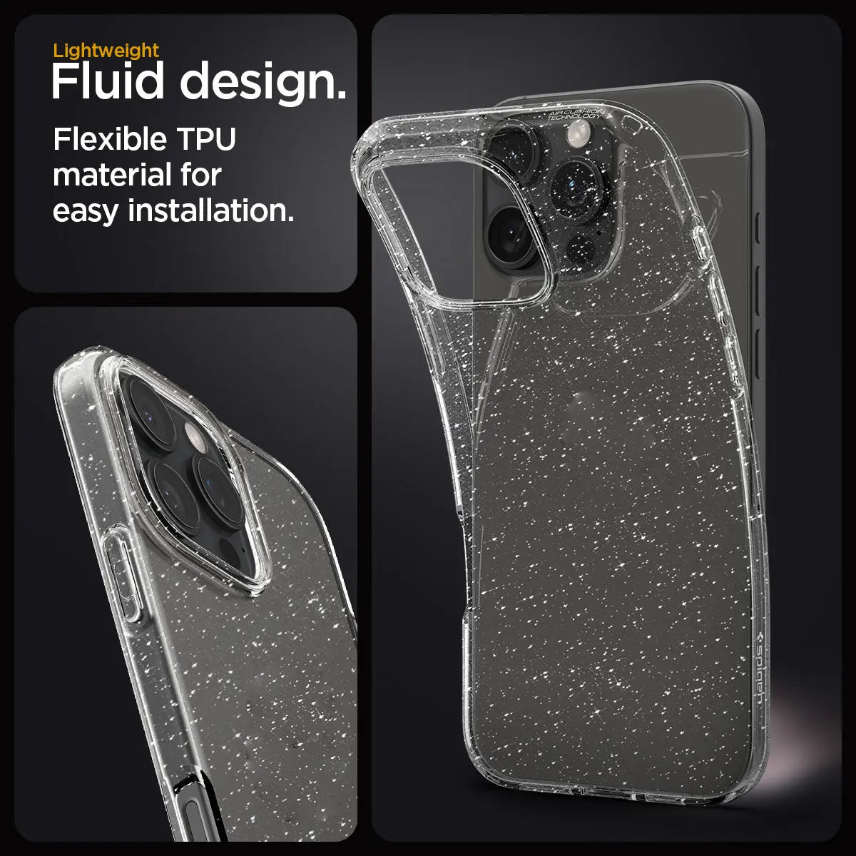 iPhone 16 Pro Max Case Liquid Crystal Glitter