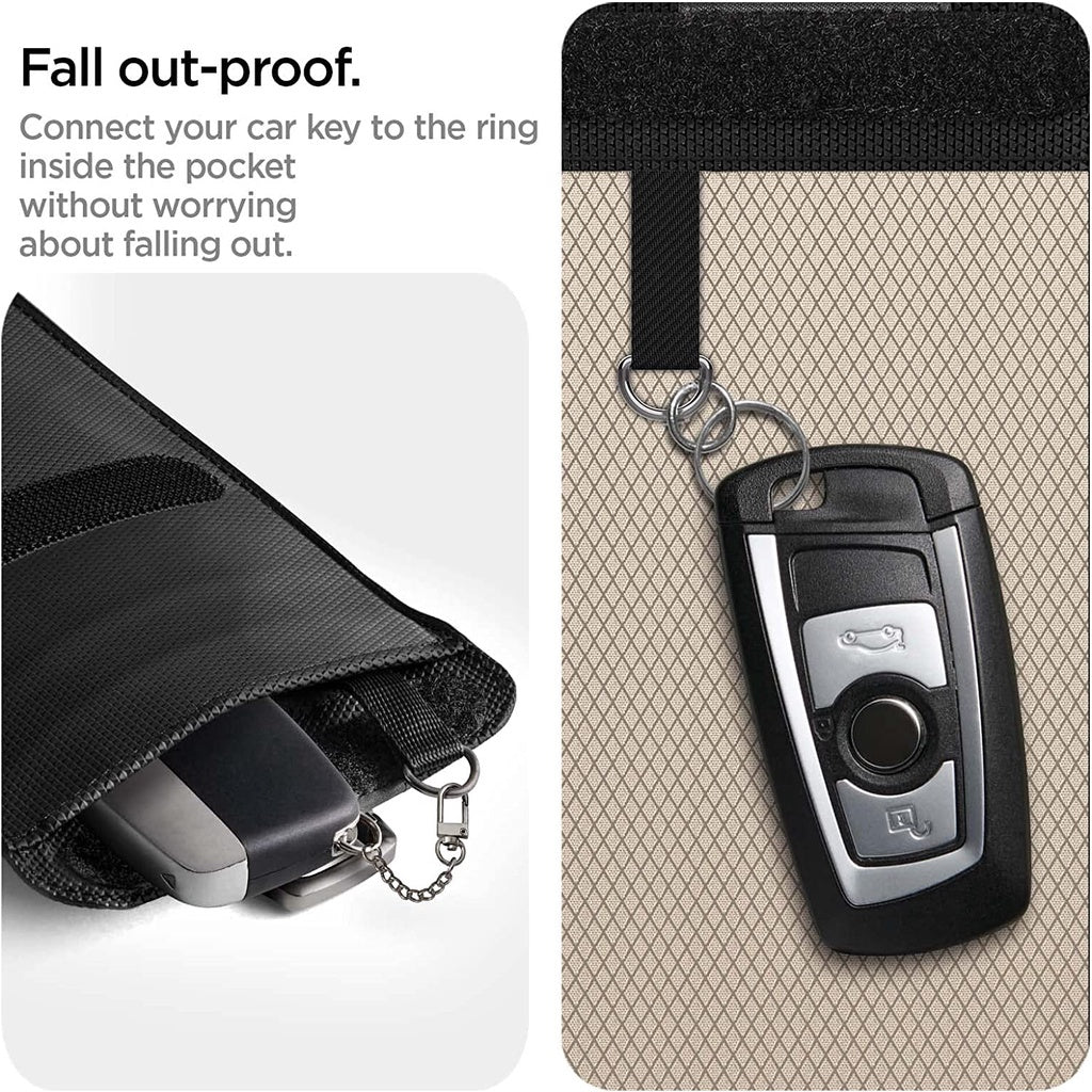 Spigen Klasden RFID Shield Pouch Anti-Theft Car Key Fob Protector Anti-Hacking Case For Car RFID Signal Blocking