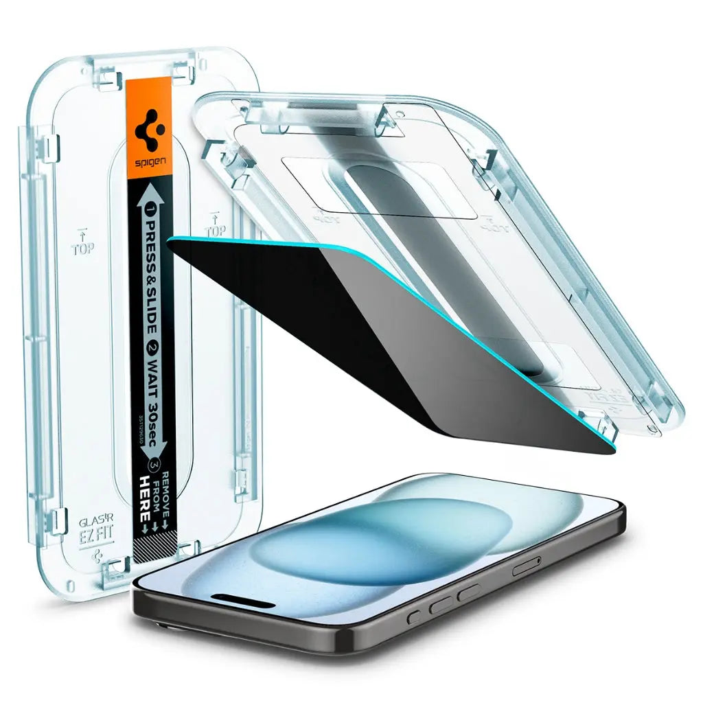 [1 Pack] iPhone 15 Privacy Glas.tR EZ Fit Screen Protector - Spigen Singapore